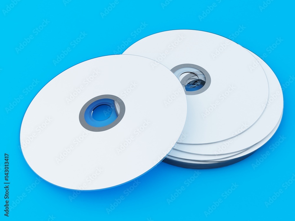 3D Illustration of Compact discs on color background 3D Illustration of Compact discs on color background