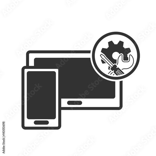 repair tech icon. computer service symbol
