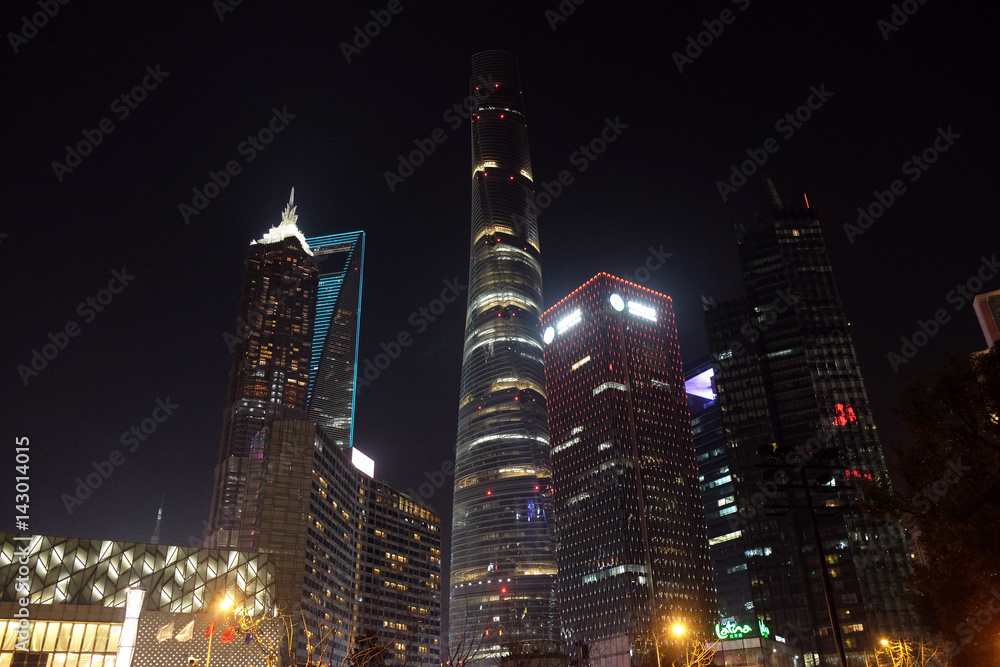 Shanghai world financial center skyscrapers in lujiazui group in Shanghai, China