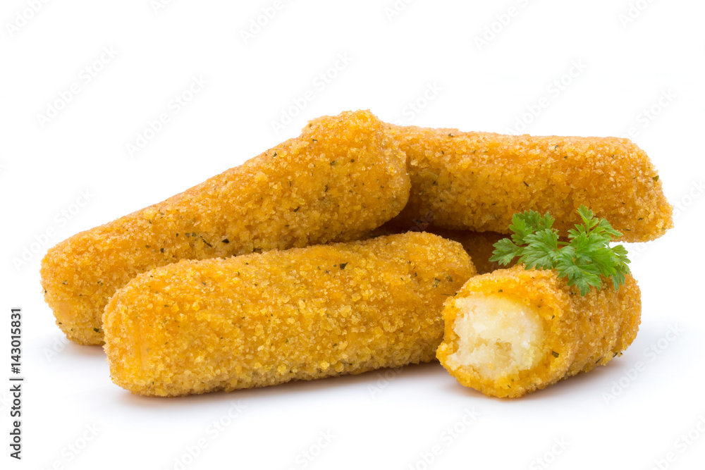 Fish fingers on the white background. Fish fingers on the white background.