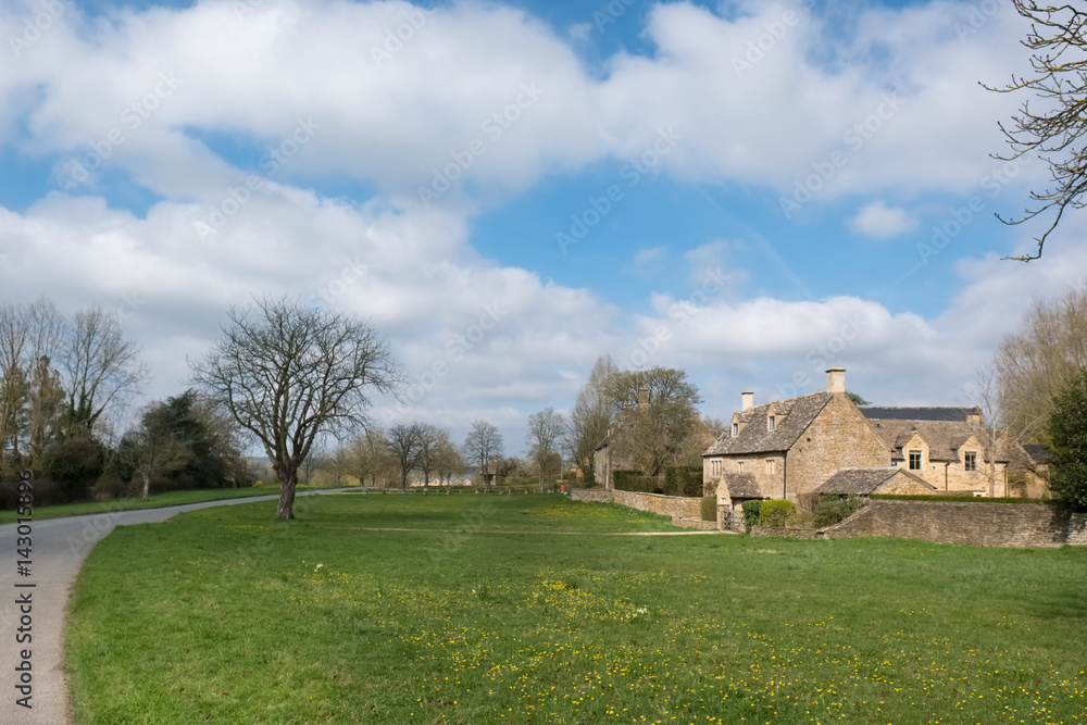 Picturesque Wyck Rissington Village in the Cotswolds