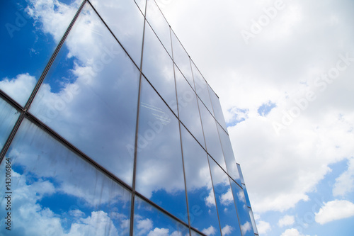 Building against the sky with shining rays