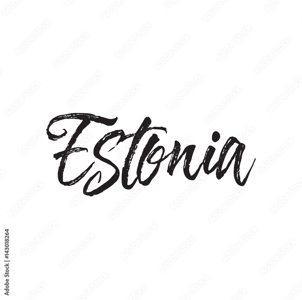 Fototapeta estonia, text design. Vector calligraphy. Typography poster.