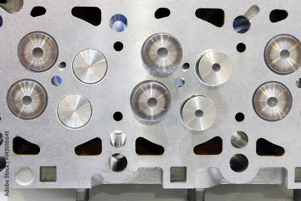 car engine valves close up car engine valves close up