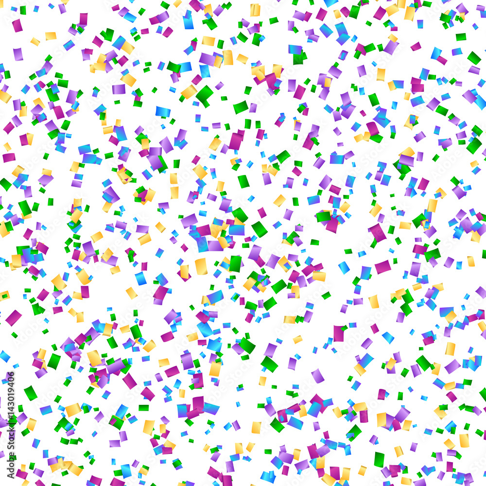 Festive background with colorful confetti sparkles
