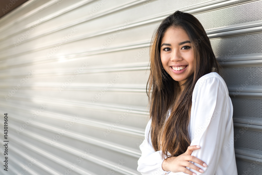 happy young woman smiling portrait