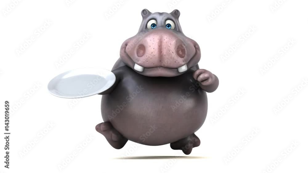Fun hippo running - 3D Animation Fun hippo running - 3D Animation
