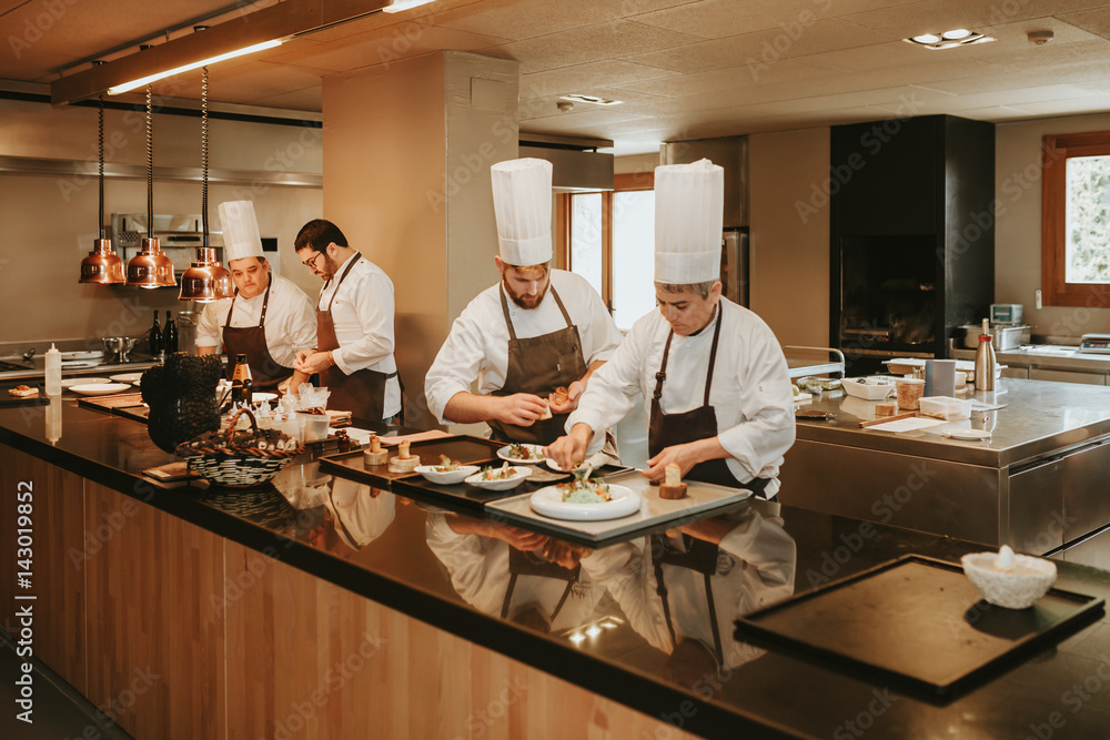 The staff in the kitche The staff in the kitche