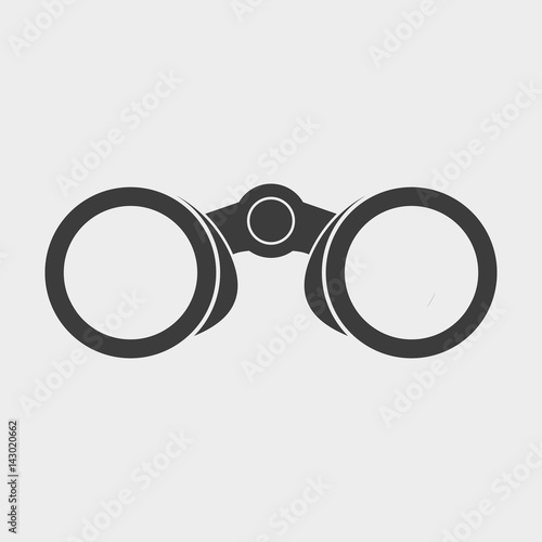 Binocular icon. Vector. Flat design.