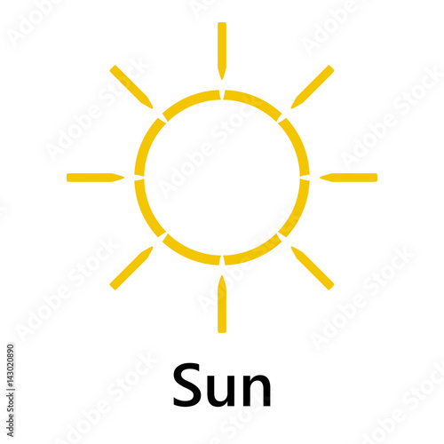 Sun symbol hole straight yellow