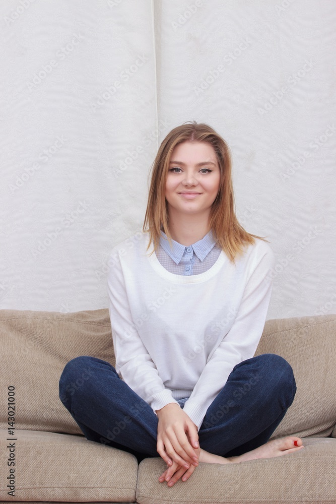 Woman smiling joyful and happy Woman smiling joyful and happy
