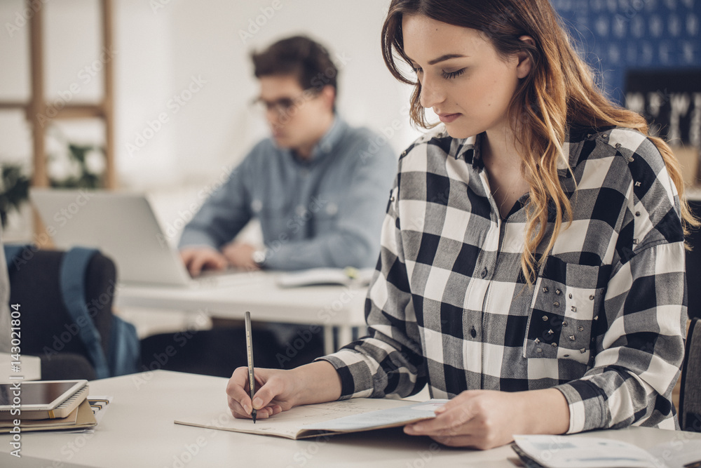 Fototapeta premium College Students Studying