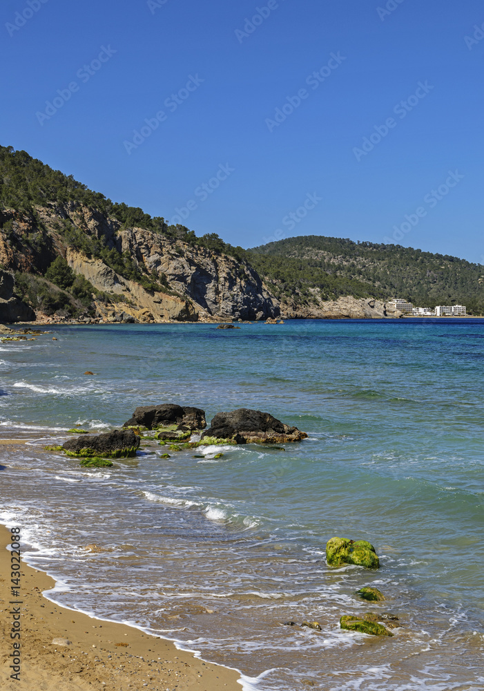 coastline and tide, Spain, ibiza
