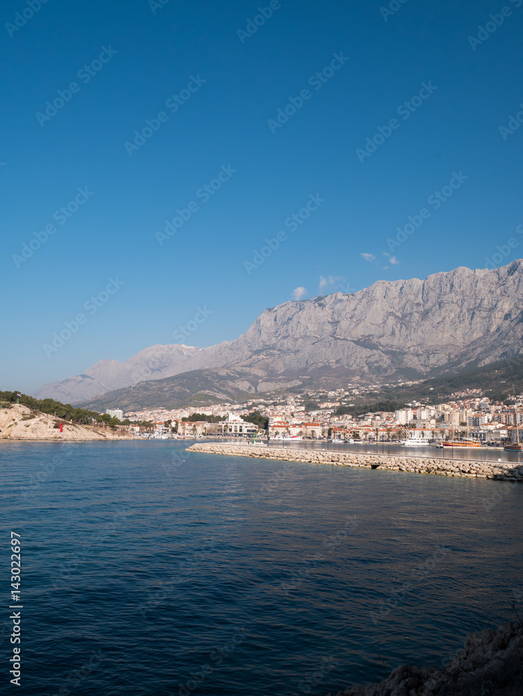 Makarska city from the sea