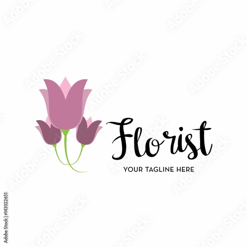 florist logo with text space for your slogan / tagline, vector illustration