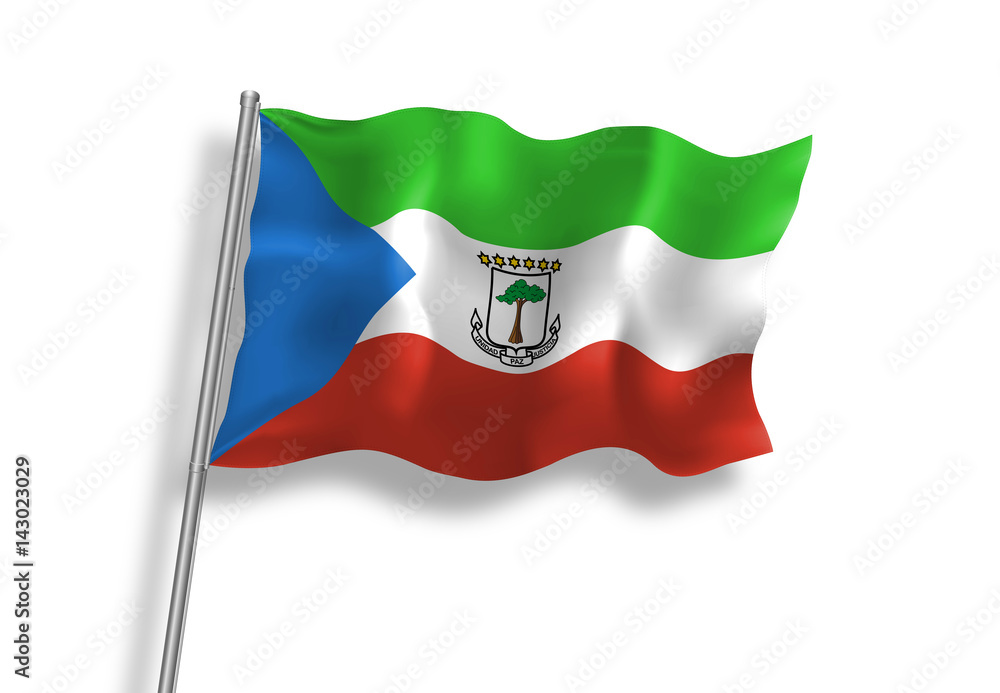Naklejka premium Drapeau de Guinée Equatoriale en qualité vectorielle 