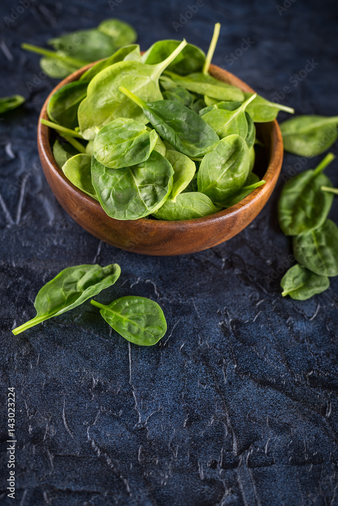 Spinach leaves in bowl Spinach leaves in bowl