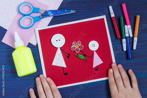 Creation a greeting card for the Mother's Day by the child. Step 5