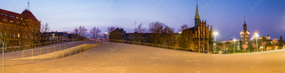 Obraz premium Panorama of the historical and representative part of the city of Szczecin in Poland