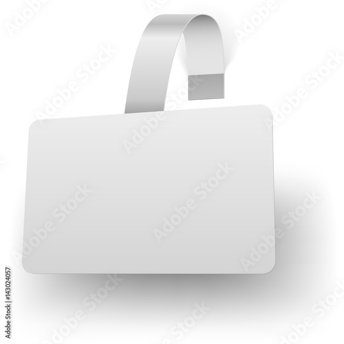 Blank white rectangular advertising wobbler.