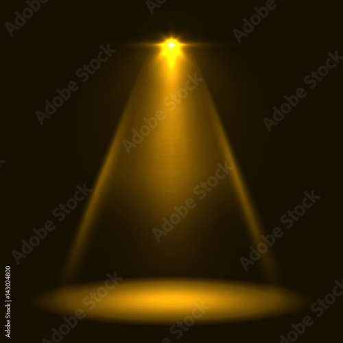 Abstract yellow warm stage spotlight vector background photo