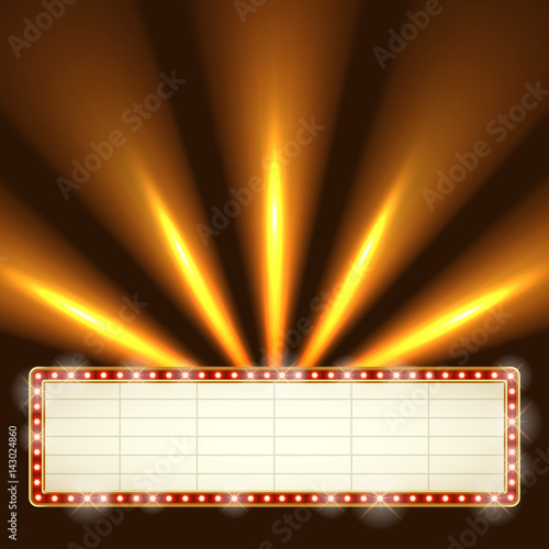 Blank illuminated marquee frame.