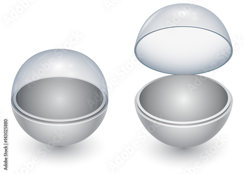 Round sphere capsule with glass cover
