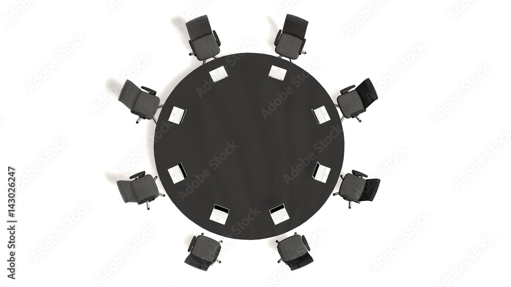 boardroom, meeting room and conference table with with Office chairs and notebooks. Business concept. Isolate on white - 3d rendering boardroom, meeting room and conference table with with Office chairs and notebooks. Business concept. Isolate on white - 3d rendering