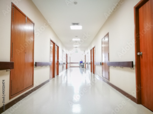 Blur hospital interior for background