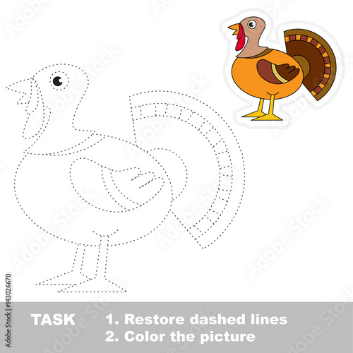 Vector trace educational game for preschool kids.