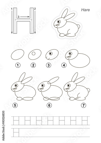 Drawing tutorial for letter.