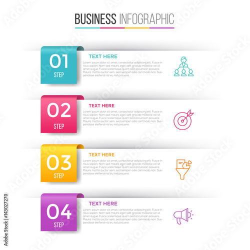 Infographic template for four options , steps or process. Perfect for workflow layout, annual report, business concept