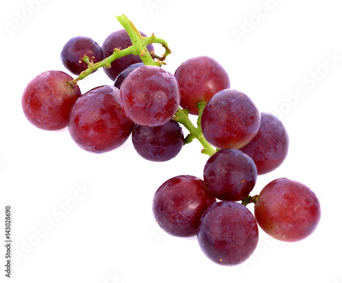 red grapes isolated on white background