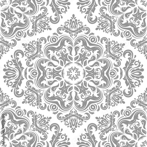 Damask vector classic light pattern. Seamless abstract background with repeating elements. Orient background