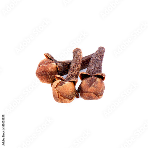 dry cloves isolated on white background