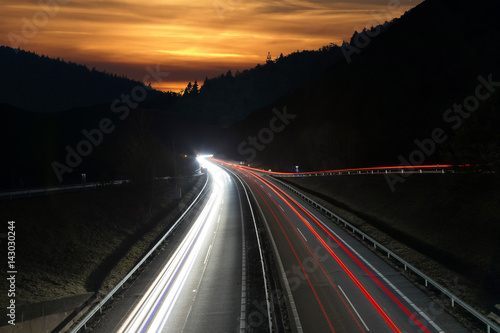 sunset over the dark highway © Milan Noga reco