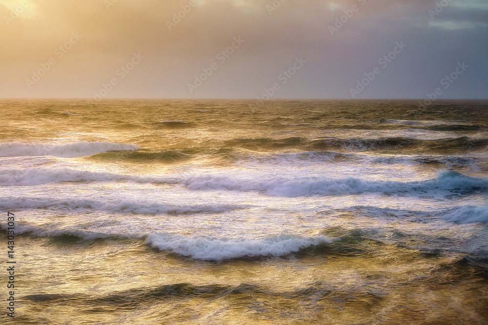 waves in golden sea