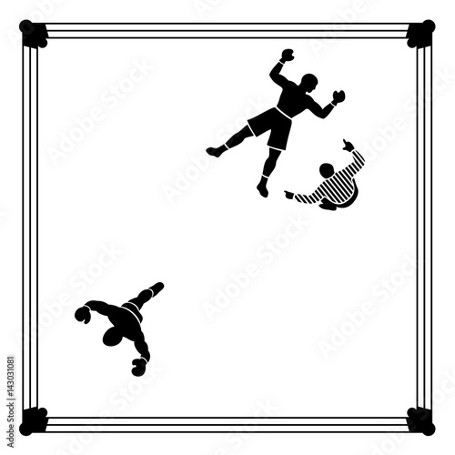 Konstfotografi Knockout. Boxing scene figuring Winning and being Defeated