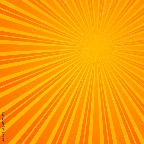 Abstract Retro Rays Orange Background.