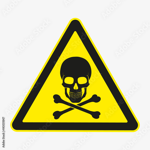 Skull. Danger sign. Vector. Isolated.
