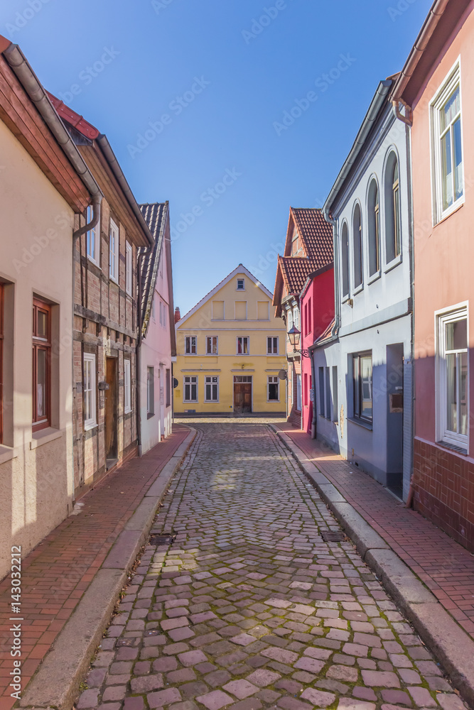 Colorful cobblestoned in the center of Verden