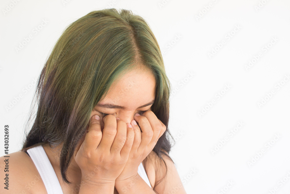 Sad or stress woman,Woman healthcare concept and ideas Sad or stress woman,Woman healthcare concept and ideas