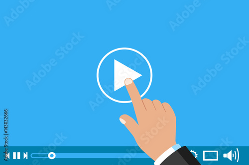 Play button. Vector. Isolated. Flat design.