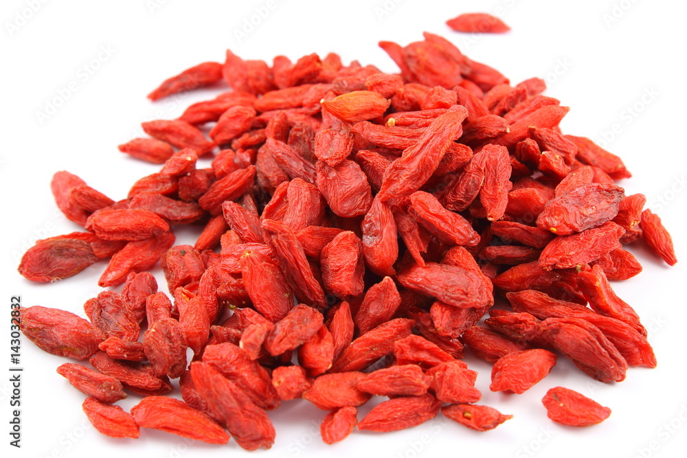 dried goji berries isolated on a white background dried goji berries isolated on a white background