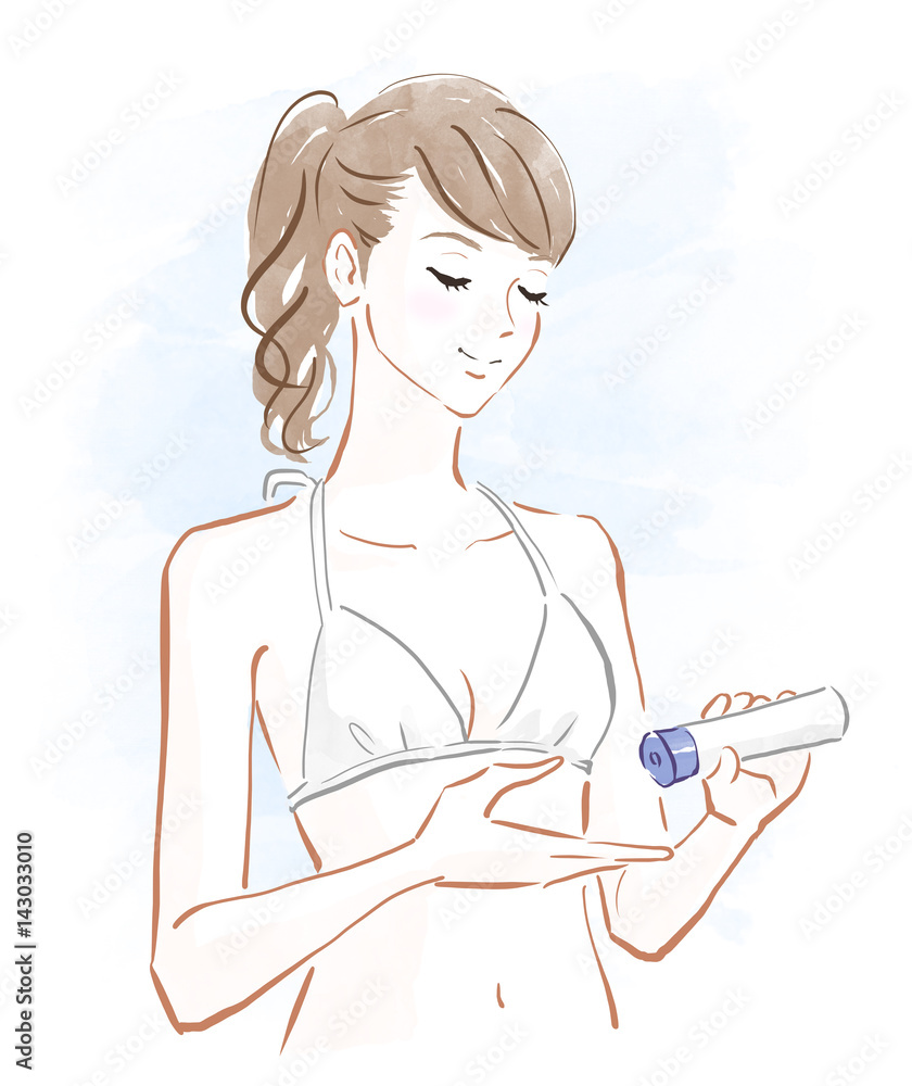 日焼け止めを塗る女性 Stock イラスト Adobe Stock 日焼け止めを塗る女性 Stock イラスト Adobe Stock
