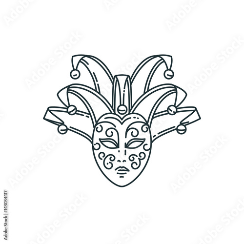 Vector line carnival mask design.