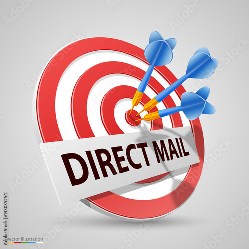 Direct mail target, Dart icon, Vector illustration