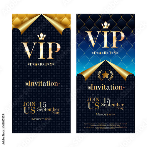VIP invitation card premium design templates set.