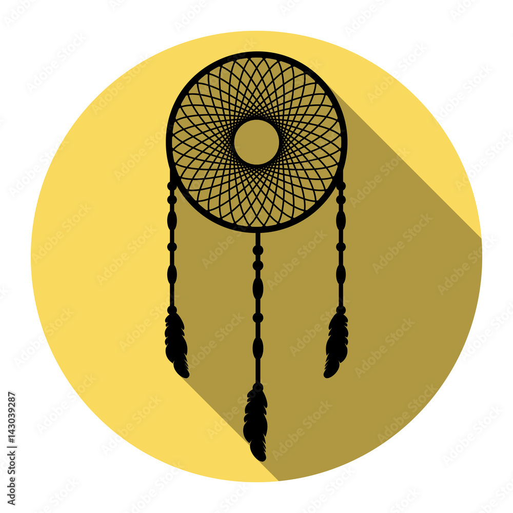 Dream Catcher Vector Icon on White Background. Flat Vector Dream