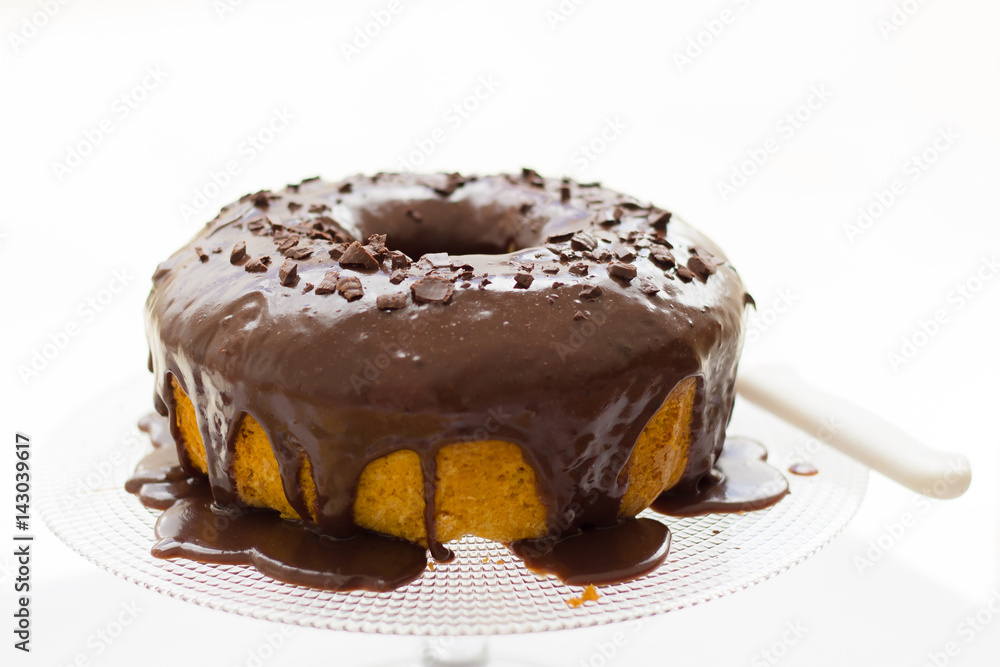 Bolo com cobertura de chocolate Bolo com cobertura de chocolate